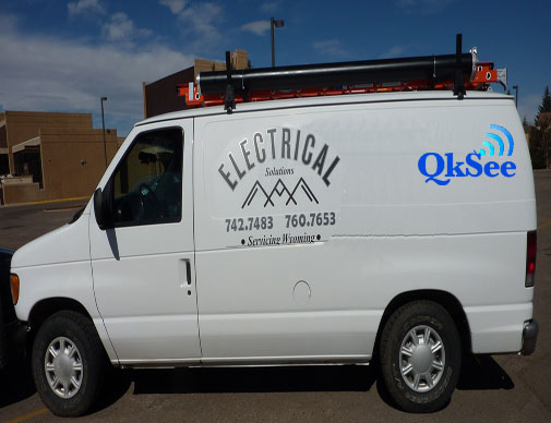 electricians van with beaconspot logo on side
